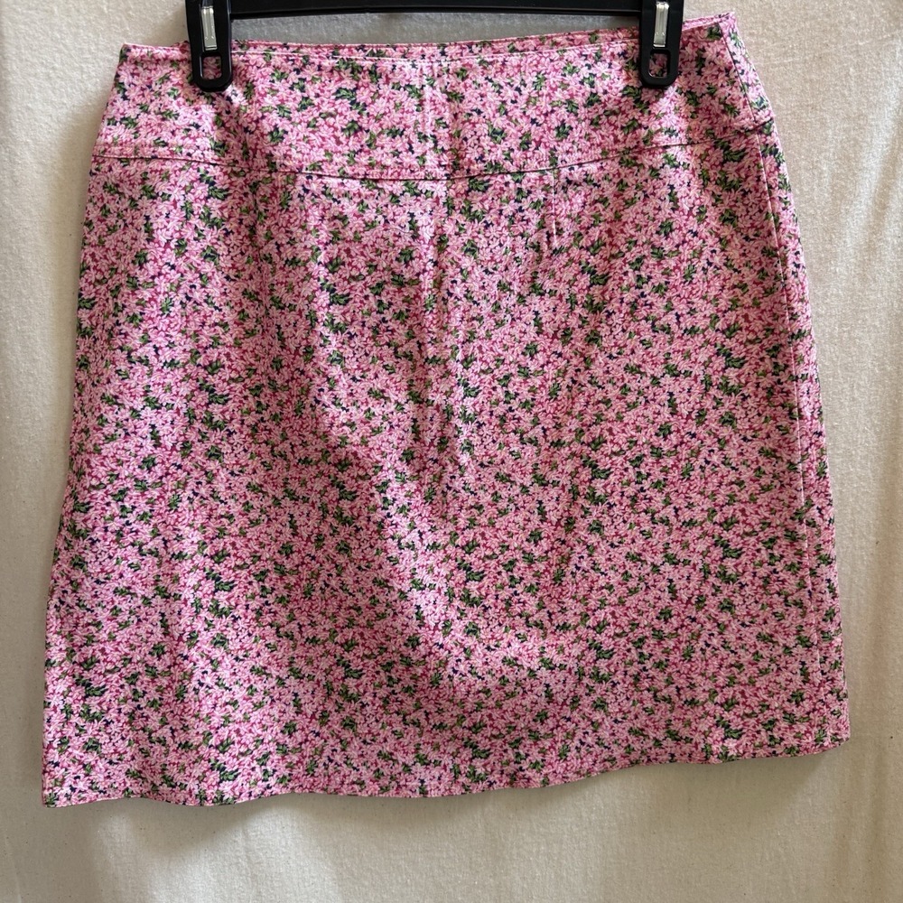 VTG Chaus Skirt Women 14 Mini Pink Floral Stretch Zip Classic Boho Y2K Clueless - Picture 2 of 7